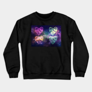 Heart Pizza Nebula Crewneck Sweatshirt